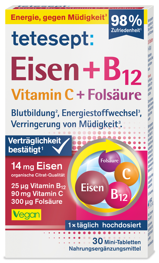 Eisen + B12 + C + Folsäure